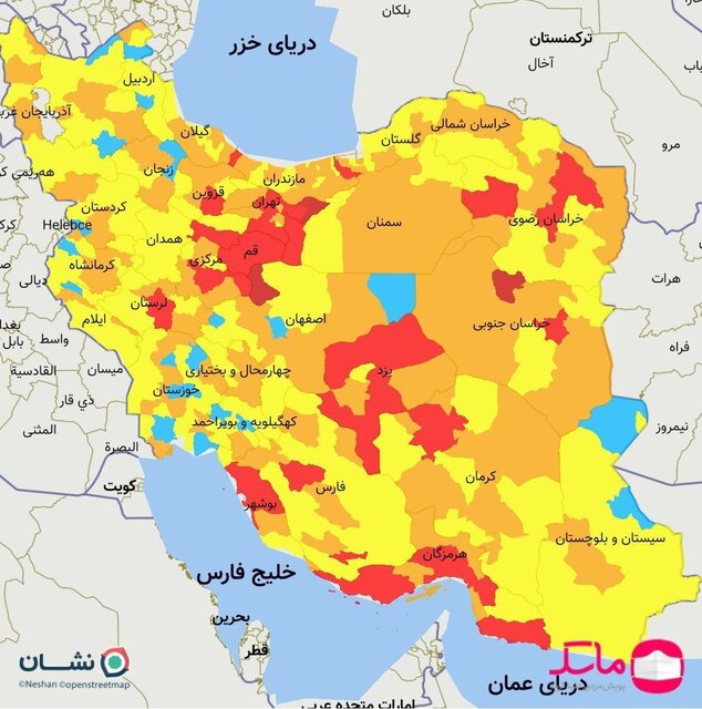  42 شهر ایران قرمز شدند 