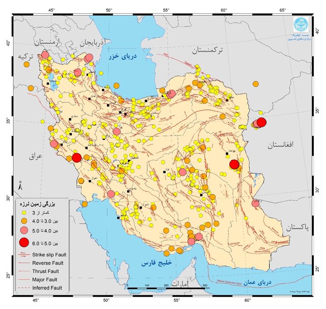 کرمان در آبان‌ماه ۵۱ بار لرزید