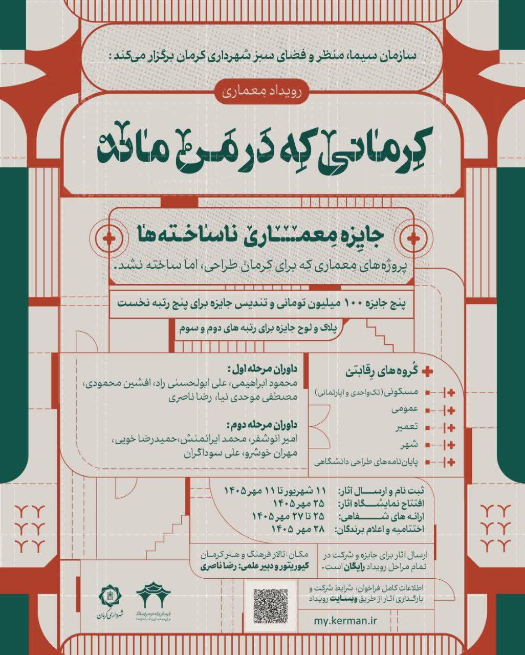 جایزه معماری «ناسـاخته‌های کرمان» برگزار می‌شود