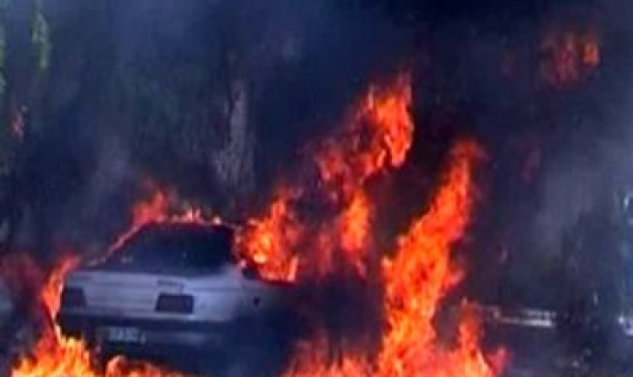 تصادف و آتش‌سوزی خودرو حامل سوخت قاچاق