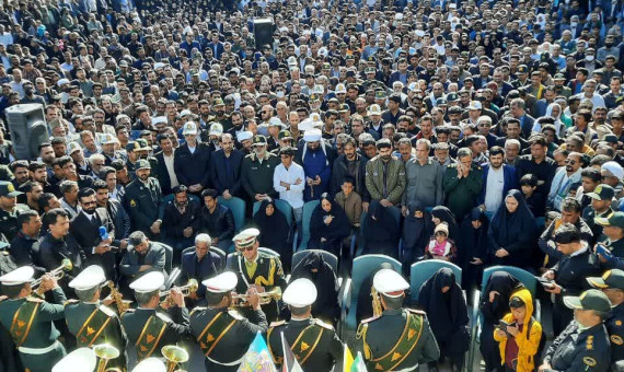 پیکر شهدای حملۀ تروریستی در ریگان تشییع شد 