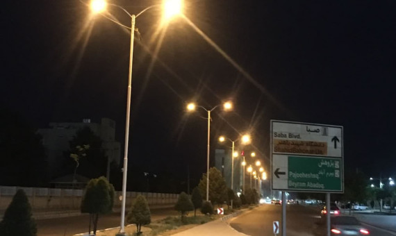چراغ‌های روشنایی بلوار صبا تعویض و اصلاح شد