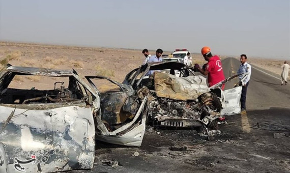 مرگ ۱۲ نفر در تصادف خودروهای حامل سوخت قاچاق در کرمان